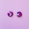 Purple Lover Earrings Round Geometric