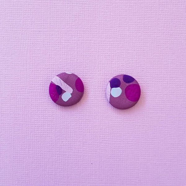 Purple Lover Earrings Round Geometric