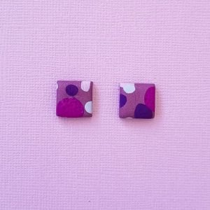 Purple Lover Earrings Square Geometric