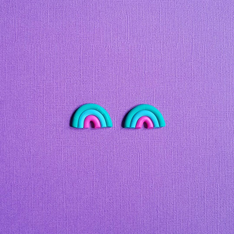 Electric Pastels arch earrings rainbow shape