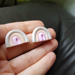 Handmade Pastel rainbow arch earrings