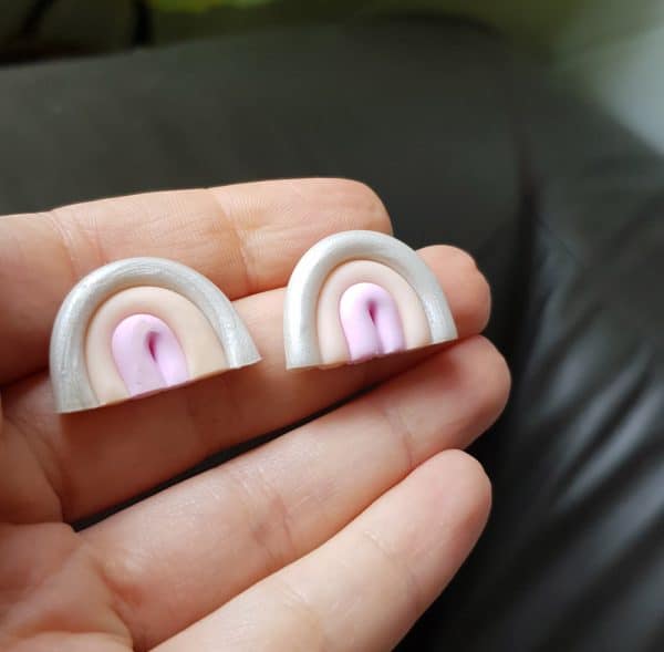 Handmade Pastel rainbow arch earrings